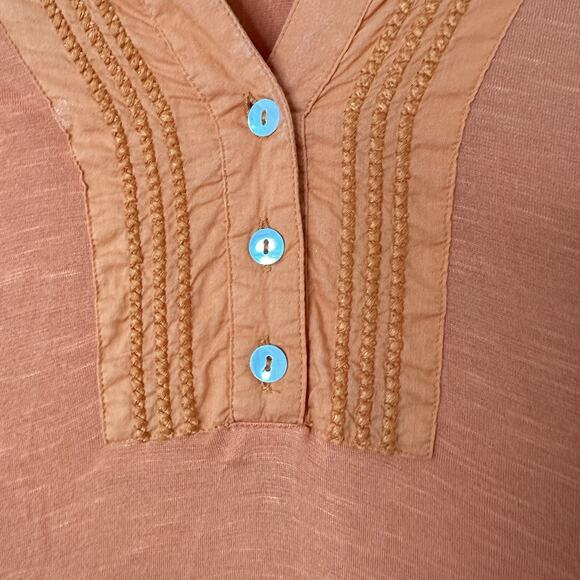 J.‎ Peterman Size XL Blouse Top Orange Button Light Breathable Career  Casual - Picture 4 of 8